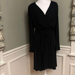 DKNY Black Long Sleeve Dress with Subtle Sparkle